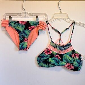 TINIBIKINI Tiger Lili Tropical Print Bikini Women’s size XL  SUMMER SALE $15